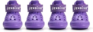 JZXOIVA Dog Shoes for Hot Pavement, Dog Booties for Large Dogs, Breathable Dog Boots & Paw Protectors, Adjustable Non-Slip Rain Booties, Waterproof Pets Sandals for Beach Purple Size 7