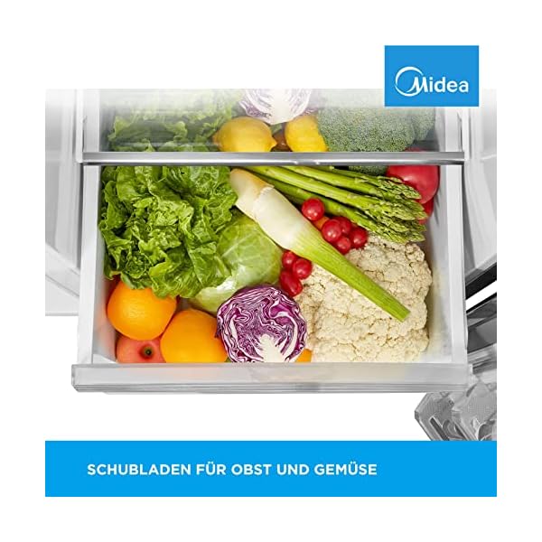 Midea MERS530FGD02 Side-by-Side Kühl-/Gefrierkombination/NoFrost/Inverter Technologie/Indoor Ice Bar/Twin Control/176,5 cm Höhe/335 L Kühlen/197 L Gefrieren/256 kWh/Jahr – Bild 6