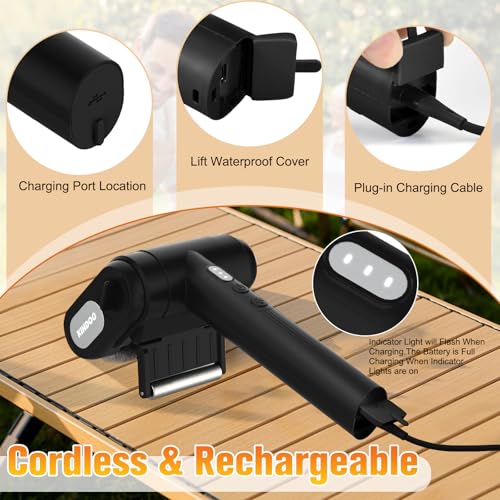 Image of Electric Rechargeable Grill Brush,Grill Cleaner for Outdoor Grill with 800 RPM Motor - Bristle Stainless Steel Grill Cleaner with LED Light for BBQ, Heavy Duty Grill Cleaning(Black)