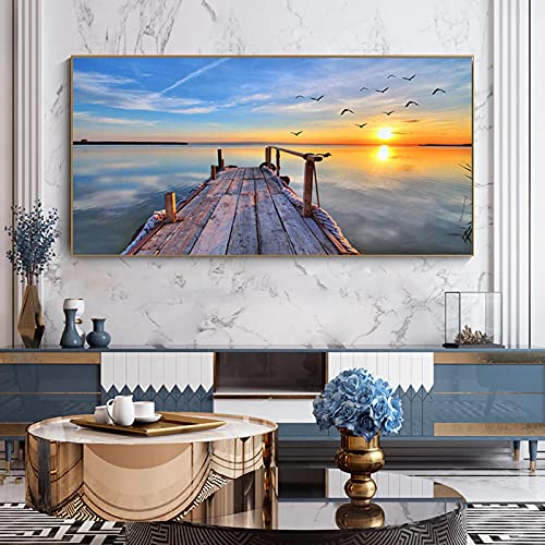 Peinture Toile Mer et Soleil Levant pour Évader l'Esprit depuis votre Canapé
