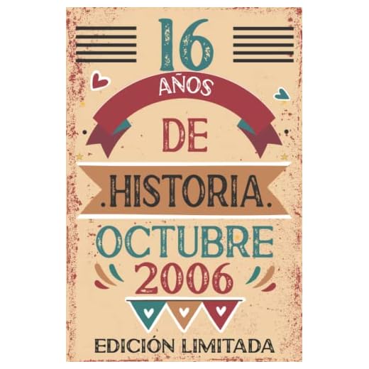 16 Años De Historia Octubre 2006: Libro de visitas, cuaderno, 110 páginas de felicitaciones, idea de regalo, regalo Para la esposa, novia, mujer, La madre