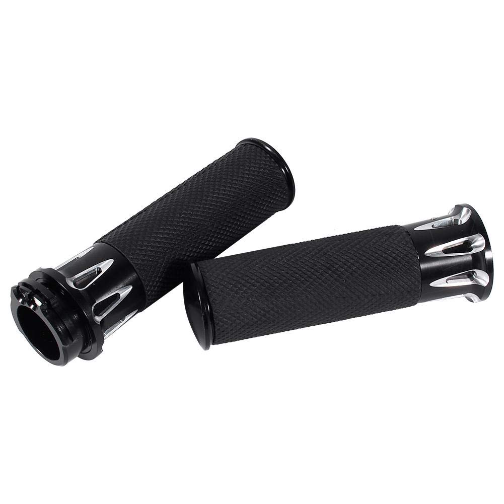 1 paio manopole moto manubrio CNC, 1 "25mm nero manubrio moto manopole