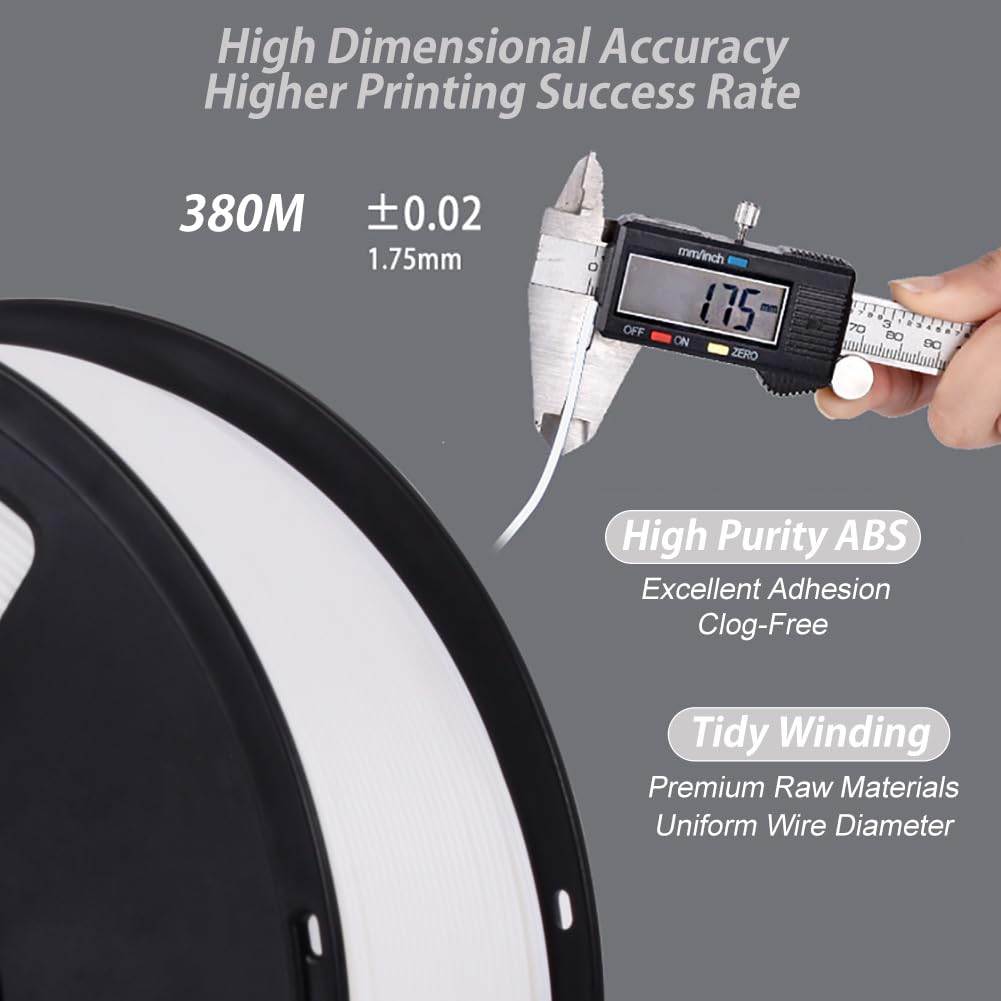 Filamento De Impresión 3D|Filamento De Impresora 3D ABS Cuidadosamente Enrollado 1,75mm(+/- 0,02mm),1Kg(2,2Libras)/carrete|Accesorios De Suministros De Impresora 3D,Color Madera,ABS 1KG (2,2 Libras)