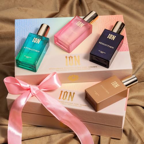 Image of ION Exclusive Fragrances for Women - 120ml (4x30ml) Eau de Parfum | Long lasting Perfume Set | Fresh, Floral, Fruity & Tropical Notes | Travel-Friendly | Gift for Women