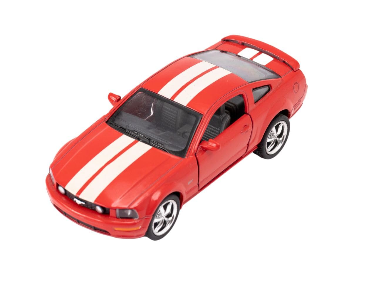 Easy Toys model car compatible with Ford Mustang GT 2006. Scale toy car with opening doors. Car modeling. (Red)