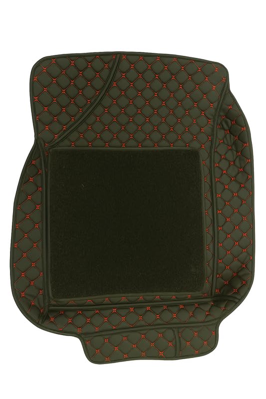 Image of SINEX Premium 7D car mat Full Set for Maruti Suzuki Alto K10 (Model : 2015-2025) Luxury Leather Double Car Floor Mat Complete Set || 100% Waterproof and Washable Color : Black-Red (Design-1)