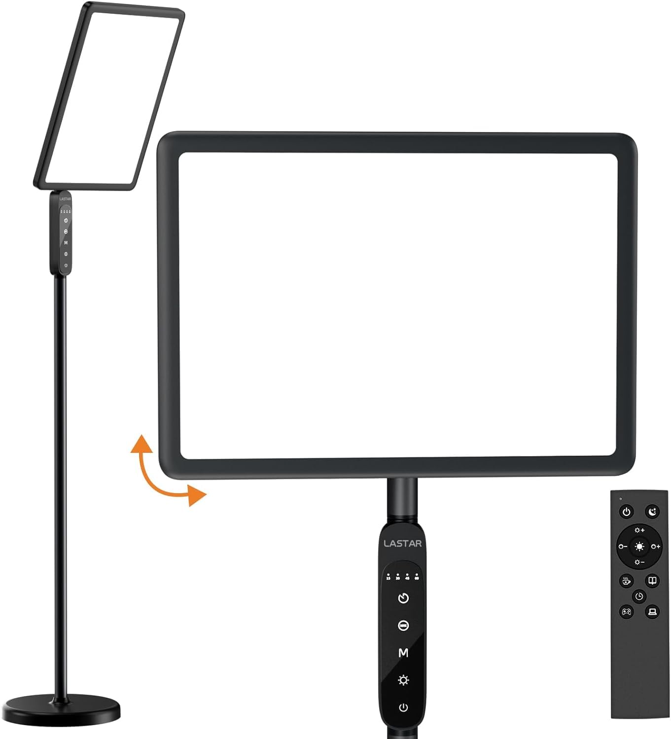 Tageslichtlampe, 12.000 Lux Sonnenlicht Lampe (UV-frei, Vollspektrum) | Fernbedienung, 4 Farbtemperaturen, 5 Helligkeitsstufen, 4 Timer-Einstellungen und 3 Höhenstufen