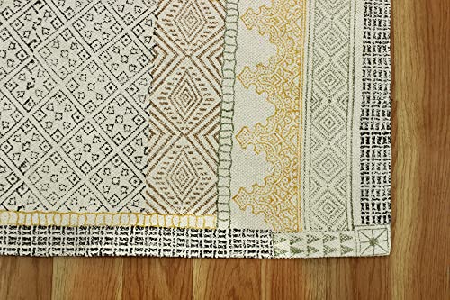 Tapis de couloir en coton tissé à plat main au design bohème chic - 7