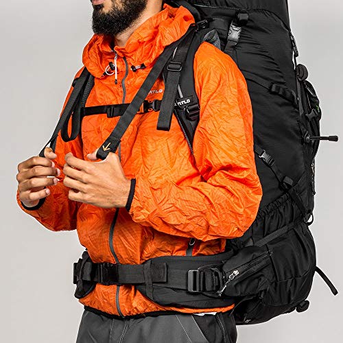 Mochila Cargueira Mountaineer 70+10L - Com Rain Cover Curtlo Unissex U Preto