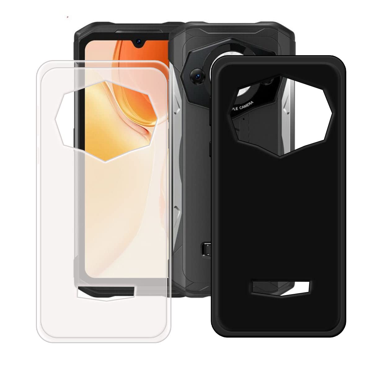 KJYF Custodia Cover per Doogee S41 (5.50), Nero Morbido Silicone Ultra Sottile Protezione Case Anti-Graffio Bumper Carino Moda Custodia per Doogee