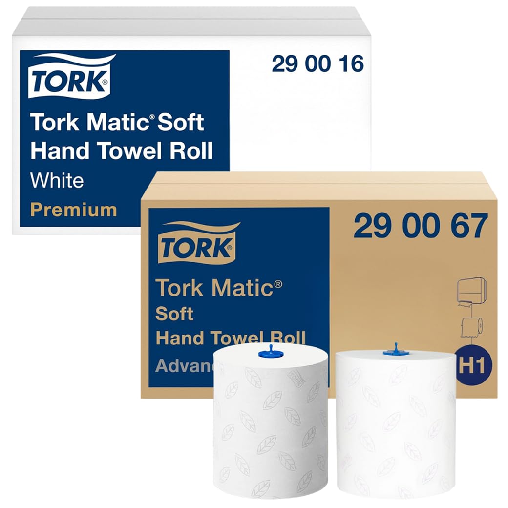 Tork Matic Advanced 290067 & Premium 290016 Roll Towel - Bundle White Tear-Resistant 2-Ply H1 Compatible