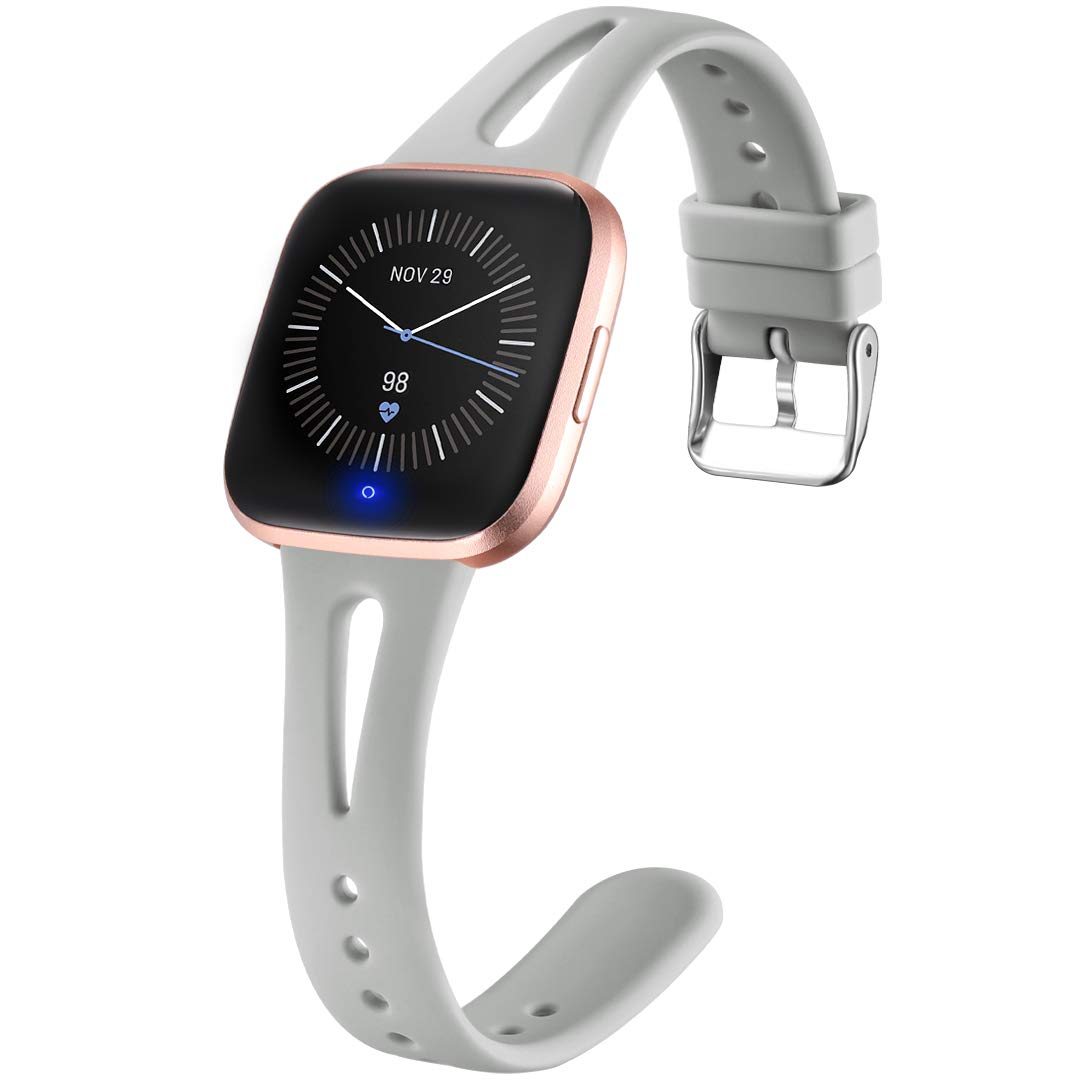 Ouwegaga Slim Bands Multi Colors Compatible for Fitbit Versa 2/Fitbit Versa/Lite Silicone Wristbands for Women Men Small Large