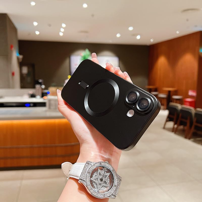 Image of LuxuryKase Premium MagSafe Case for iPhone 17 | Shockproof & Anti-Scratch Cover | Soft Silicone with Wireless Charging | Camera Lens Guard - Black