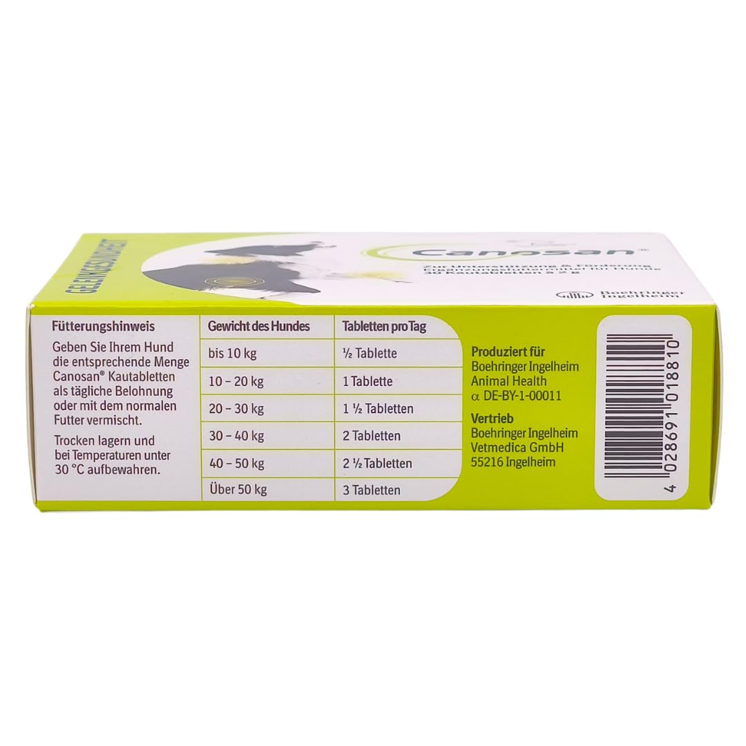 Canosan 3X 30 Kautabletten, Ergänzungsfuttermittel für Hunde I Gelenknahrung mit Gonex zur Unterstützung von Knorpeln, Sehnen und Bändern I Gelenkgesundheit I Spar-Set Plus Pharma Perle give-Away