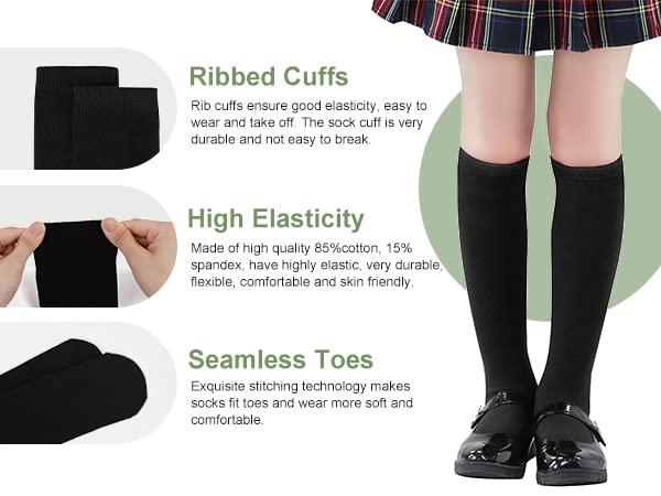 Century Star Girls Knee High Socks Kids Toddler Boys Seamless Long Sock School Uniform Dress Socks4