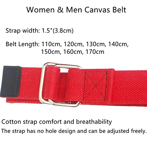 Men Women Canvas Web Belt with Double D-ring, Durable Adjustable Casual Extra Long, 2 Pack3
