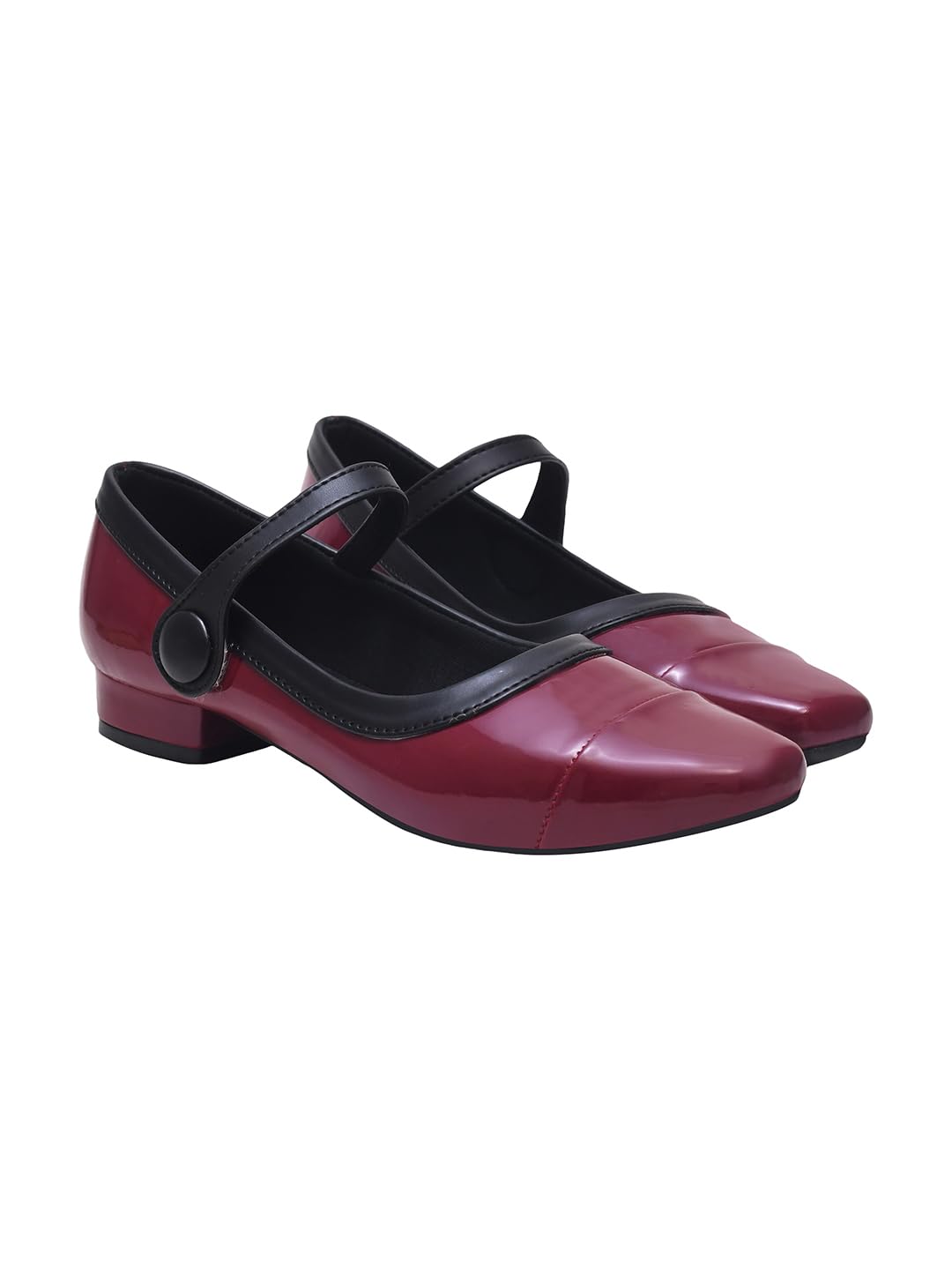 Classic Two-Tone Patent Mary Jane Low-Heel Pumps-image-17