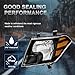 KUIPERAUTO OE Headlights Assembly Compatible for 2009-2021 Nissan Frontier Headlamps Clear Lens Black Housing with Amber Reflector Driver and Passenger Side (Set of 2)#NI2502188 NI2503188