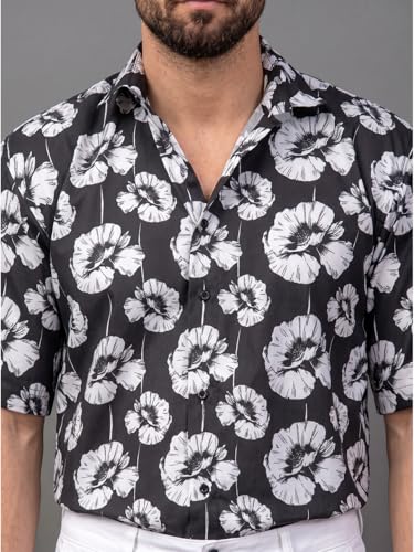 Image of BROWN CULTURE Men's Floral Relaxed Fit Shirt (BCPS DP L
