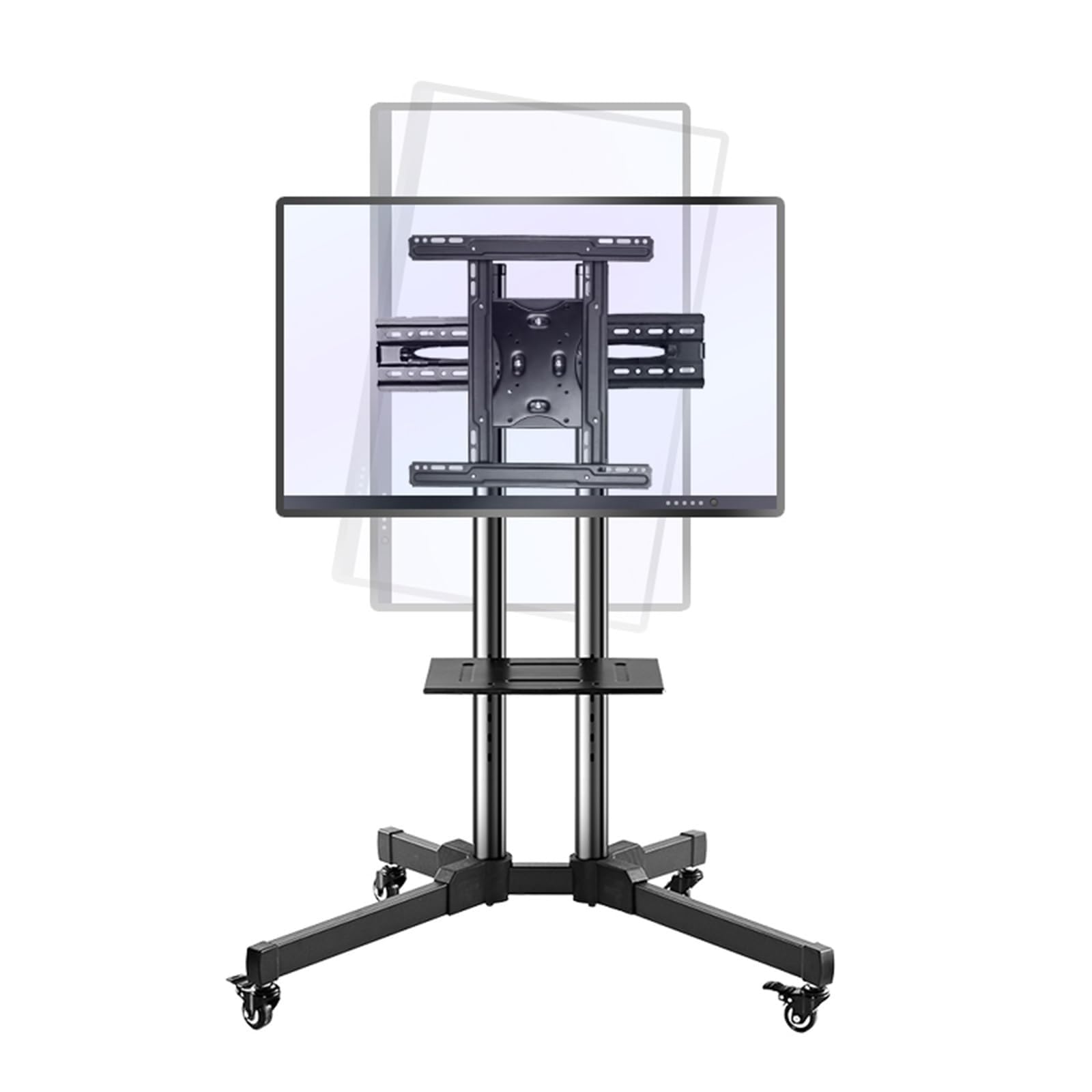 OLSKFUH Height Adjustment Rollimg Tv Stamd - Mobile Tv Cart With Wheels For 32-70 Inch Screens 0-90° Detachable Horizontal And Vertical Screen Rotation,