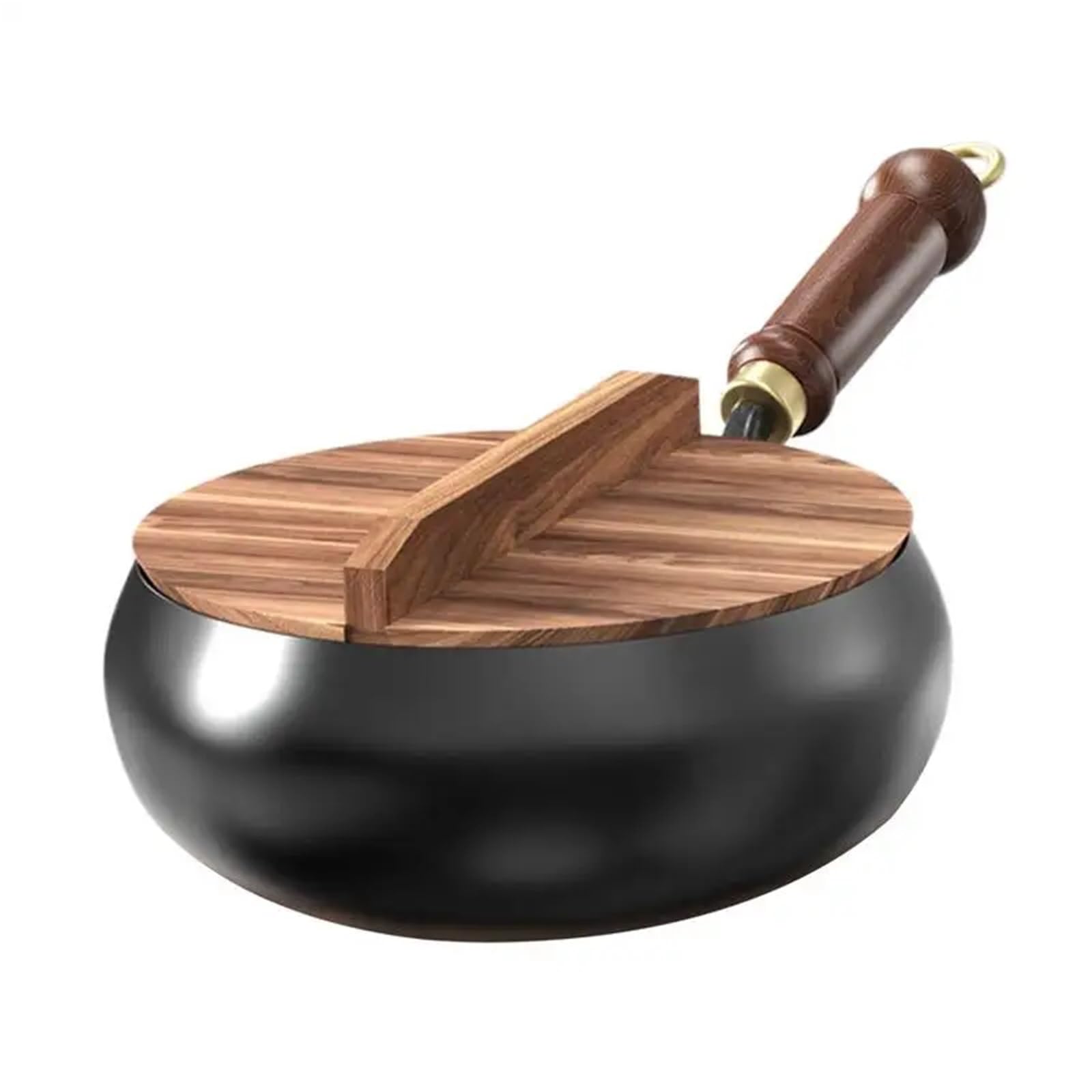 ASerZenith Wok Pan Pure Iron Wok Cast Pan Non-Coated Pot General Use For Gas And Induction Cooker 24Cm