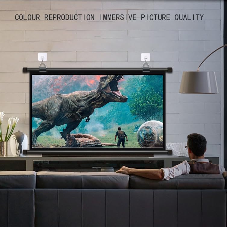 Pantalla Manual Retráctil 60" 16:9 para Proyector miniatura 3