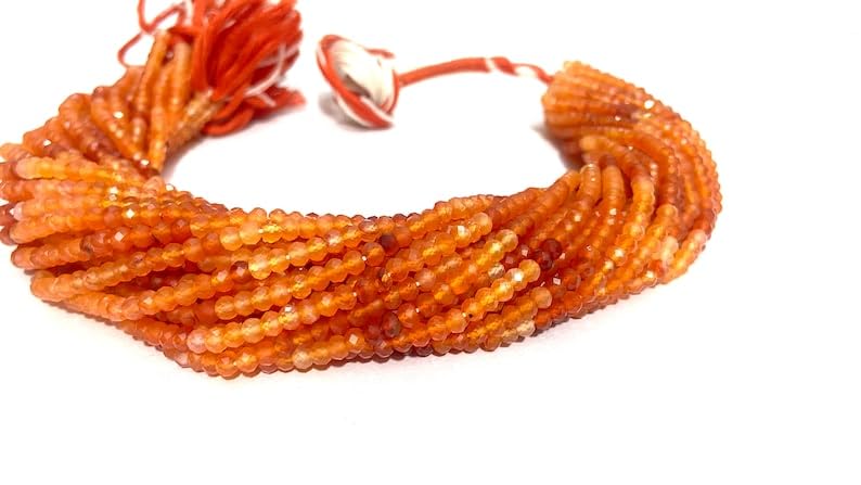 Perles cornaline naturelle 4mm facettées pour fabriquer un cadeau personnalisé