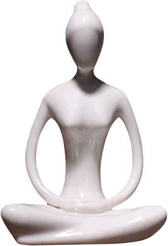 Estatuas de cerámica para yoga, escultura coleccionable para el hogar, estudio de yoga, sala de meditación, decoración artística