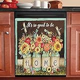 Thuepak Dragonfly Dishwasher Magnet -It is So Good To Be Home Cover,Sunflower Vase Sticker Floral...