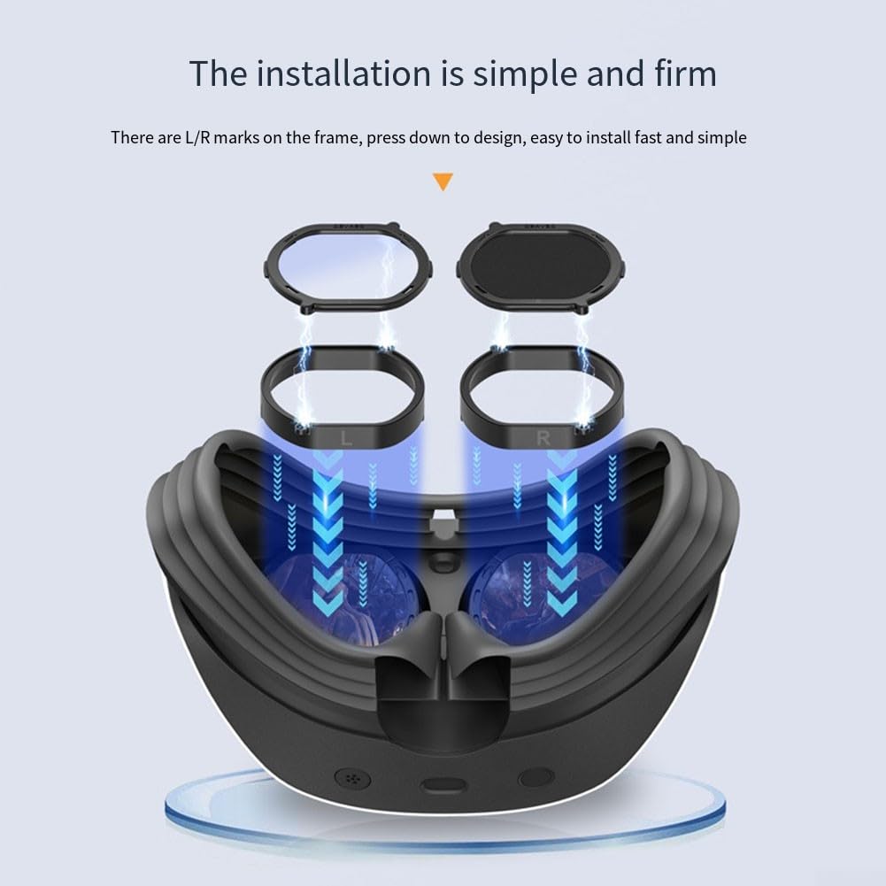 Verres de prescription compatibles PS VR2 avec coque magnétique et fonction anti-lumière bleue pour un confort de jeu