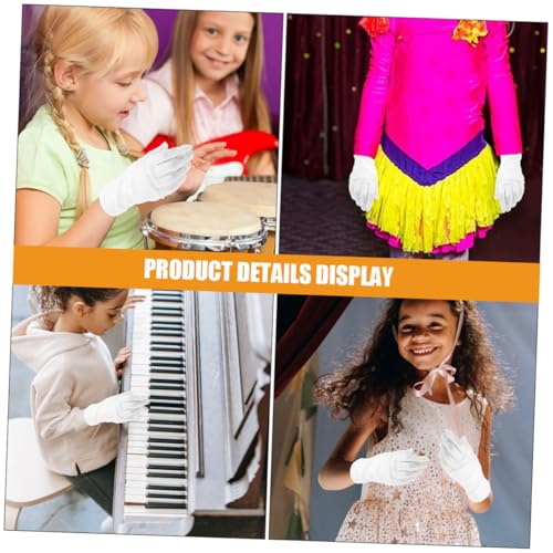 BESPORTBLE 2pcs Boy Girl White Costume Gloves for Dance Stage Performance Etiquette Training Elastic Formal Gloves for Boy Girl Suitable for Parties Halloween and Theatrical Events3
