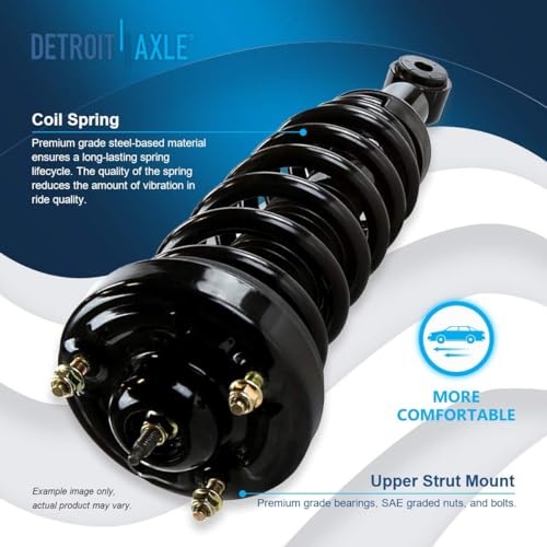 Image of Detroit Axle - 2WD Front End Suspension Kit for 05-08 F-150 Lincoln Mark LT, 2 Upper Control Arms w /Ball Joint 2 Sway Bars 2 Struts & Coil Spring 2005 2006 2007 2008 Replacement - 6pc Set