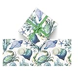 CUXWEOT Gift Wrapping Paper Watercolor Seashell Coral for Christmas,Birthday,Holiday,Wedding,Gifts...