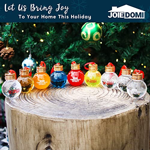 Joiedomi 9 Pcs Christmas Boozeball Ornaments Set 1.7 oz Fillable Ball Xmas Ornaments Christmas Decorations for Christmas Holiday Indoor and Outdoor Christmas Decorations