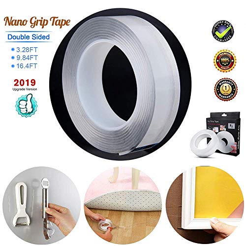 Preisvergleich Produktbild Wiederverwendbares Doppelseitiges Waschbares Silikon Nano Tape, Entfernbares Klebeband,Transparent Traceless Magic Adhesive rutschfest für Wände Küche Teppichbefestigung (1 / 3 / 5M)