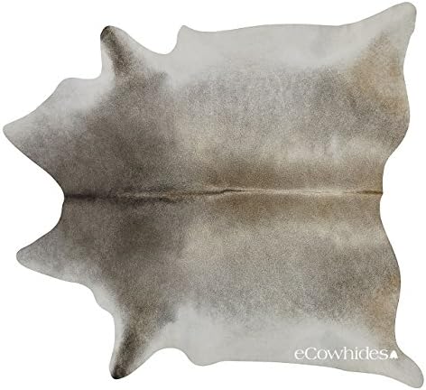 ecowhides Grey Palomino Brazilian Cowhide Area Rug, Cowskin Leather Hide for Home Living Room (XXL) 8 x 7 ft