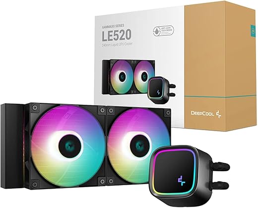 Deepcool LE520 240mm ARGB Liquid Cooler/AIO | Support Intel – LGA1700/1200/1151/1150/1155 & AMD -AM5/AM4 – R-LE520-BKAMMN-G-1