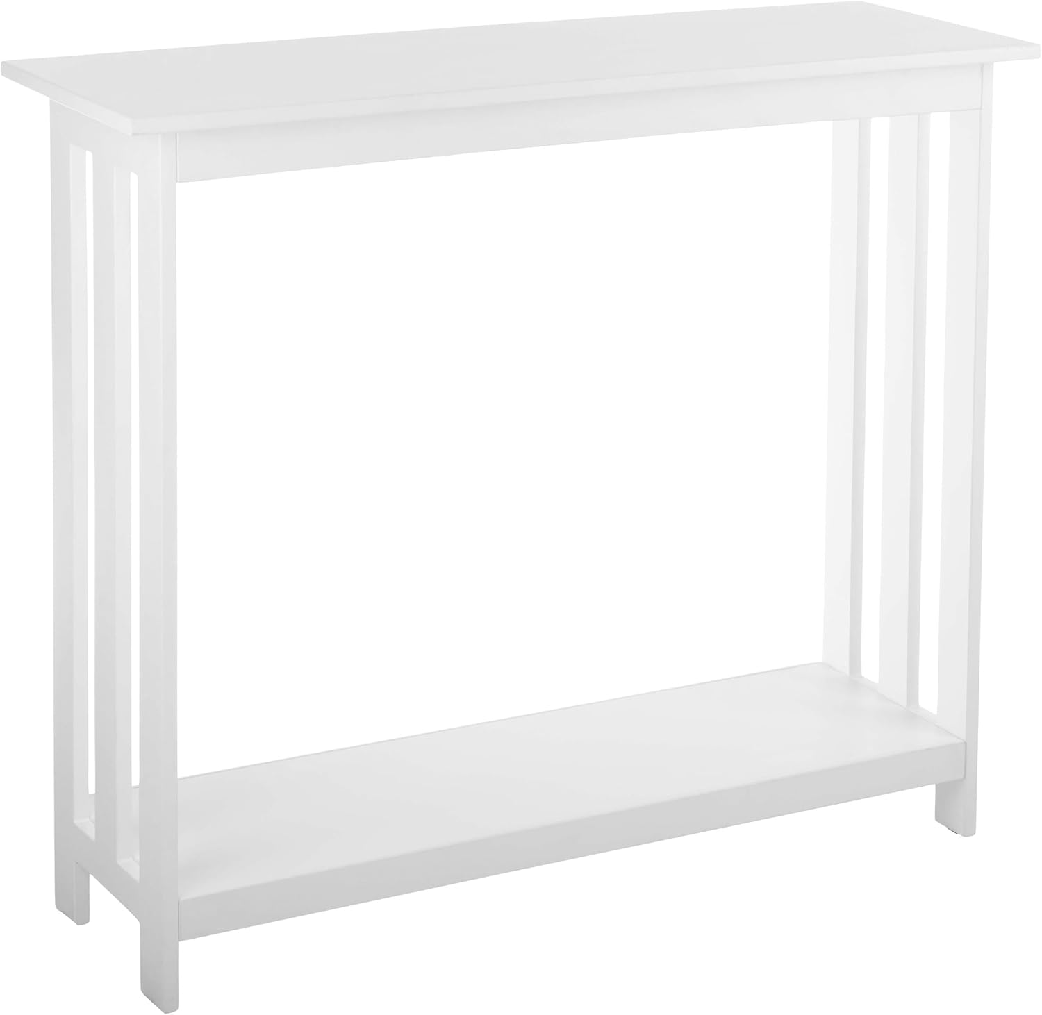 Slim Console Table - 39in x 11.8in Narrow Entryway Table - 2-Tier Sofa Table with Open Storage Shelf - Console Tables for Entryway, Hallway, and Foyer - Living Room Furniture by Lavish Home (White)