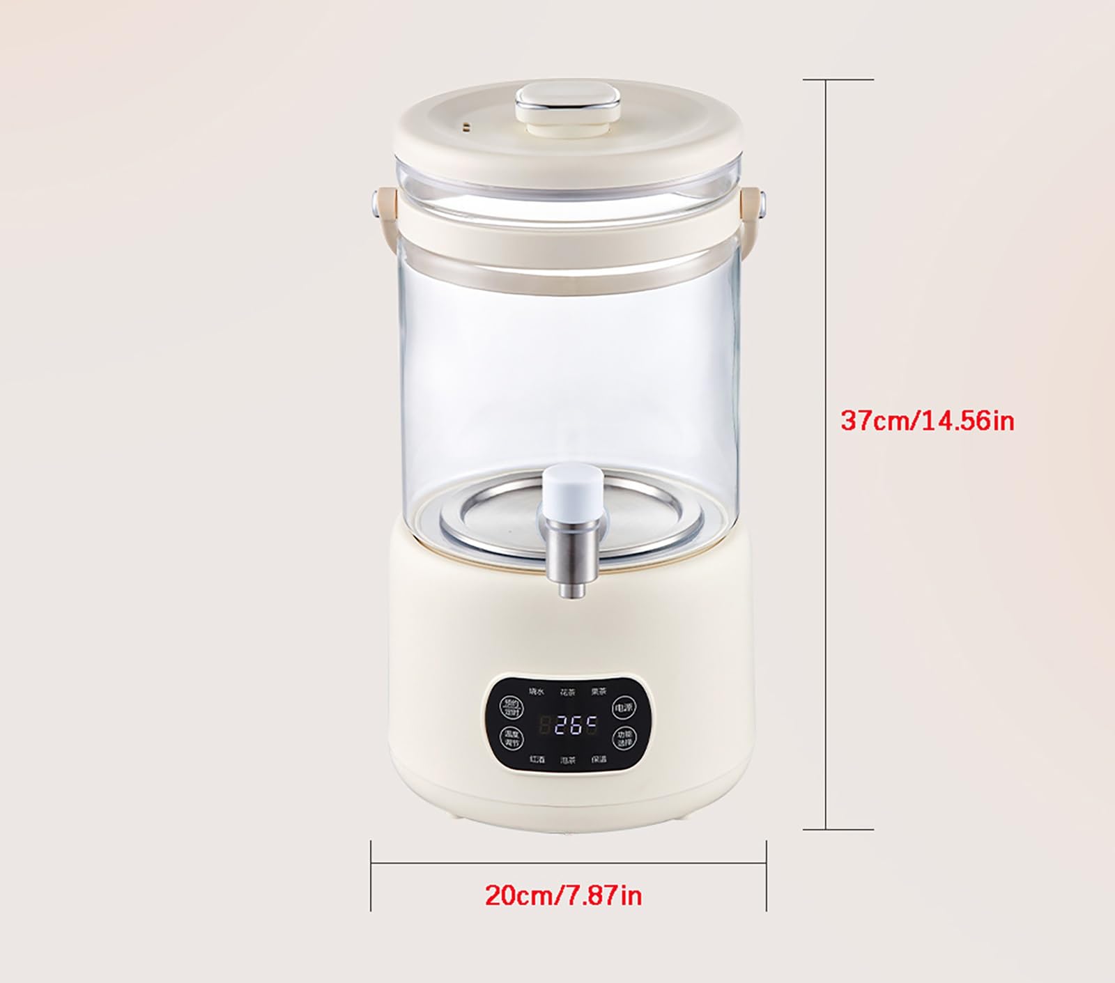 Hervidor eléctrico vidrio 3 l pantalla táctil, temperatura ajustable 40 a 90 °C, tetera hierbas borosilicato alto rendimiento retención calor 24 horas e infusor desmontable.
