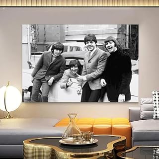 YBRAVO Poster décoratif sur toile des Beatles, noir et blanc, impression d’art moderne pour chambre à coucher (40 x 60 cm) - Les Beatles, Paul McCartney, John Lennon, RIngo Starr, George Harrison YBRAVO Poster décoratif sur toile des Beatles, noir et blanc, impression d'art moderne pour chambre à coucher (40 x 60 cm) – Image 7