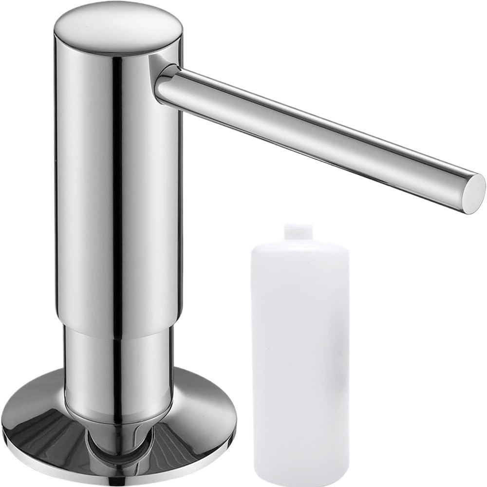 Dispensador de jabón para fregadero, bomba de detergente de cocina para encimera o cubierta, botella de jabón líquido con diseño de tapa abatible fácil, ideal para fregaderos de cocina y lavavajillas