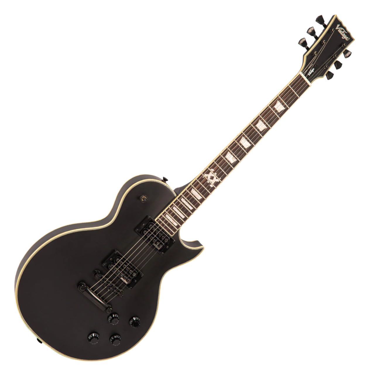 Amazon.com: VINTAGE Electric Guitar, Right, Satin Black (V100VMX
