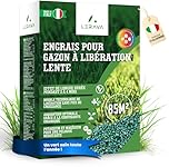 LERAVA Engrais Gazon Longue Durée (85 m²) - NPK granulé à libération lente - Fertilisant pelouse riche en azote - Croissance homogène I nutrition durable - Pour pelouses et espaces verts