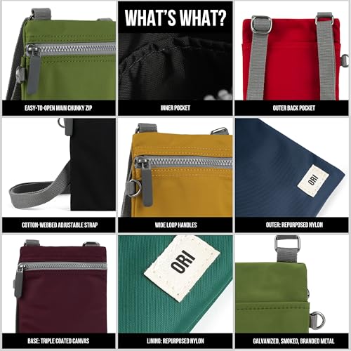 ORI LONDON Small Crossbody Bag - Chunky Zip, Adjustable Strap, & Multi Pockets for Mobile Phones, Cards & More - Chelsea4