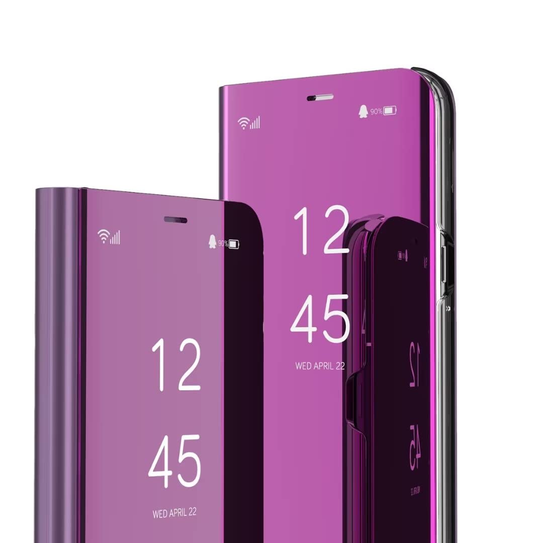 COMAKU Cover Specchio per Honor X8b, Prime Custodia Smart View con Clear Schermo Finestra - Viola blu