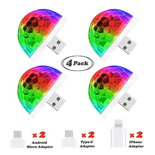 CZS Sound Activated LED Atmosphere Light USB Party Light Disco Party Mini Portable