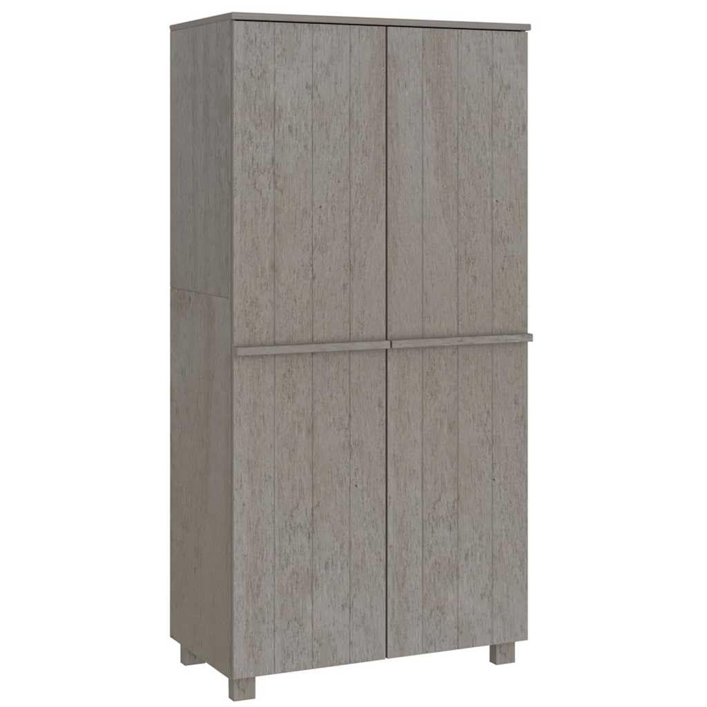 SYDE Armadio in legno massello di pino grigio chiaro, 89 x 50 x 180 cm