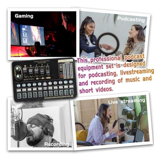 Ensemble de podcast carte son et micro BM800 pour live streaming