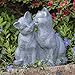 PINE AND PAINT LLC Cat Statue Loving Cats Indoor Outdoor Grey Stone Finish