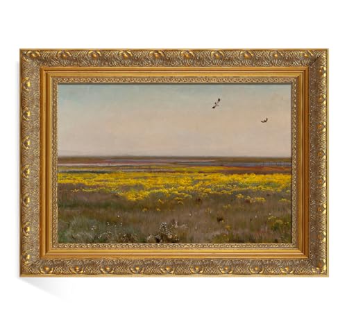 FOLKOR 36x48 Vintage Gold Solid Wood Open Back Frame for Rococo Paintings